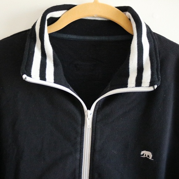 Vintage Nike Black and White Stripe Track Jacket - Picture 3 of 6